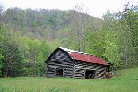 Old Chestnut Barn and Pasture next to Creek